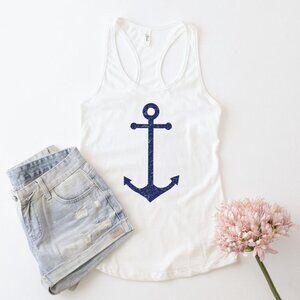 Anchor Tank Top – Nautical Bridesmaid Graphic Tank